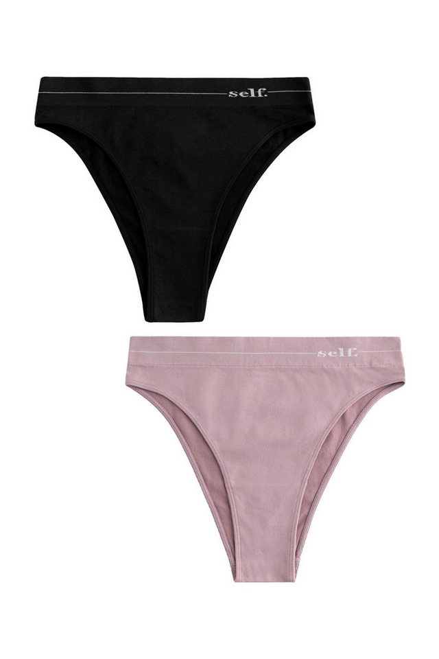 self Slip Self. Nahtlose Slips mit hohem Bein 2er-Pack (2-St) von self