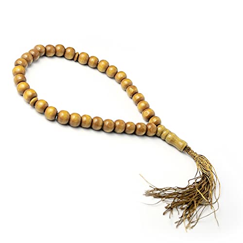 8 mm Holzperlen, Rosenkranz, 33 Rosenkranz-Perlen, islamische Gebets-Perlen, Tasbih-Gebets-Perlen, religiöser Schmuck, Geschenk, Einheitsgröße, Zink Acryl, Kein Edelstein von seluluory