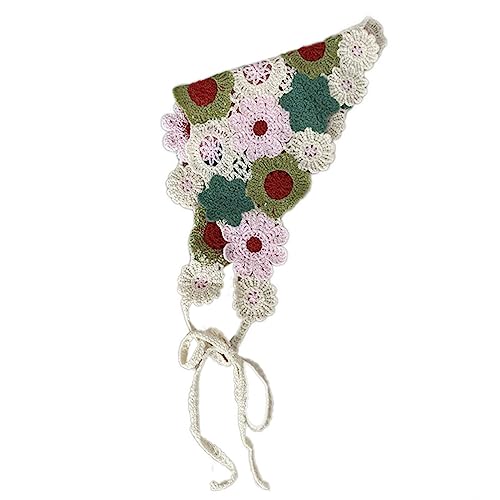 Floral Hair Scarf Headbands Crochet Bandana Headbands Head Kerchief Knitted Flower Headband Triangle Head Scarf von seluluory