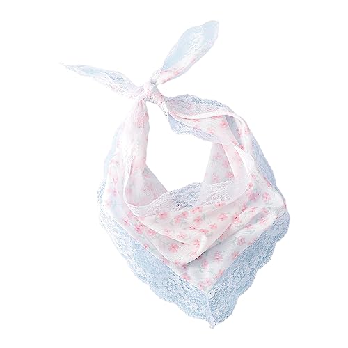 Floral Hair Scarf Headbands for Women Flower Triangle Headband Lace Bandanas Head Kerchief Hair Accessories von seluluory