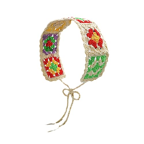 Floral Stirnbänder für Frauen Bunte Blume Haarband Häkeln Elastische Haar Schal Gestrickt Headwrap Haar Zubehör von seluluory