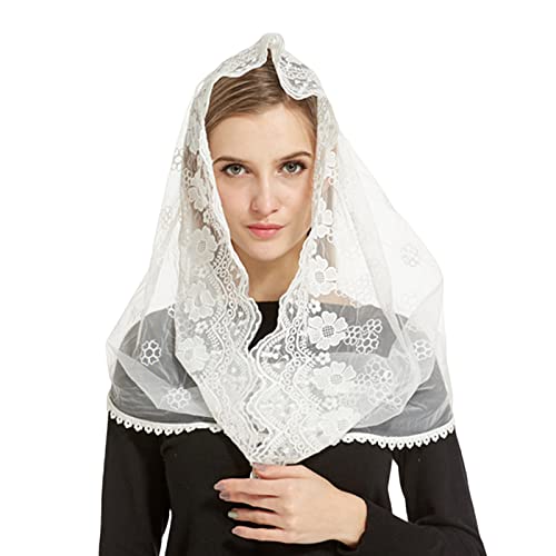 Haar Schal für Frauen Katholische Kirche Schleier Stickerei Spitze Schleier Kapelle Schleier Spitze Kirche Schleier Headcovering Kopftuch von seluluory