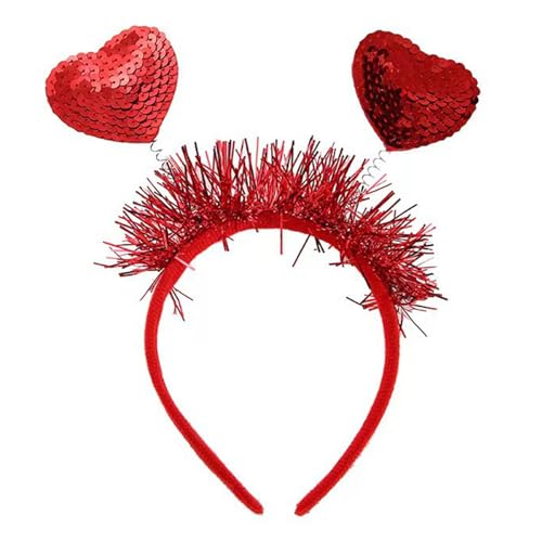 Valentinstag Stirnband für Frauen Glitzer Pailletten Herz Haarbänder Süße Liebe geformt Kopfschmuck Party Haarschmuck von seluluory