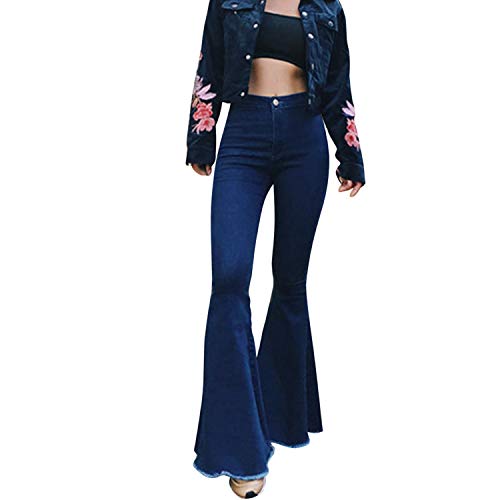 semen Bootcut Jeans Hosen für Damen 70er Weite Schlaghose Casual Lange Mode Hose Retro Stil Denim Hose mit Hohem Bund Stretch Skinny Hosen von semen