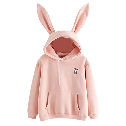 semen Damen Hoodies Hut mit Hasenohren Kapuzenpullover Langarm Herbst Winter Oberteile Pulli Kapuzenpulli Casual von semen