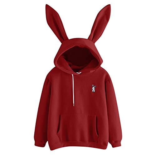 semen Damen Hoodies Hut mit Hasenohren Kapuzenpullover Langarm Herbst Winter Oberteile Pulli Kapuzenpulli Casual von semen