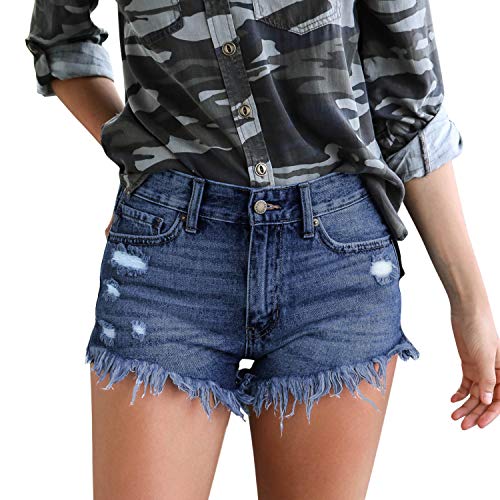 semen Damen Jeans Shorts Sommer High Waist Bermuda Shorts Teenager Mädchen Denim Kurze Hose Hotpants Frauen Hoch Taille Jeanshose von semen