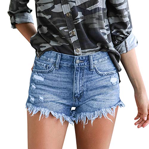 semen Damen Jeans Shorts Sommer High Waist Bermuda Shorts Teenager Mädchen Denim Kurze Hose Hotpants Frauen Hoch Taille Jeanshose von semen