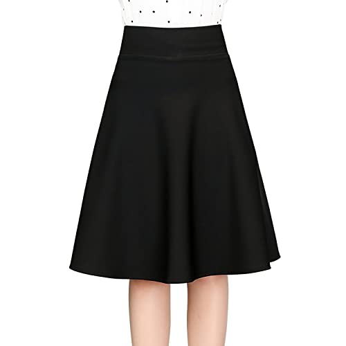 semen Damen Midi Rock Faltenrock Vintage A-Line Tanzrock Swingrock mit Innenhose Glocken Rock Tennis Rock von semen