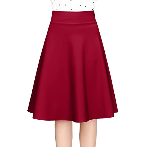 semen Damen Midi Rock Faltenrock Vintage A-Line Tanzrock Swingrock mit Innenhose Glocken Rock Tennis Rock von semen