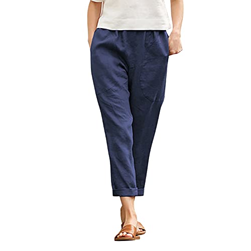 semen Damen Sommerhose 7/8 Länge Freizeithose Leichte Stoffhose Hoch Taille Haremshose mit Taschen semen Damen Sommerhose 7/8 Länge Freizeithose Leichte Stoffhose Hoch Taille Haremshose mit Taschen von semen