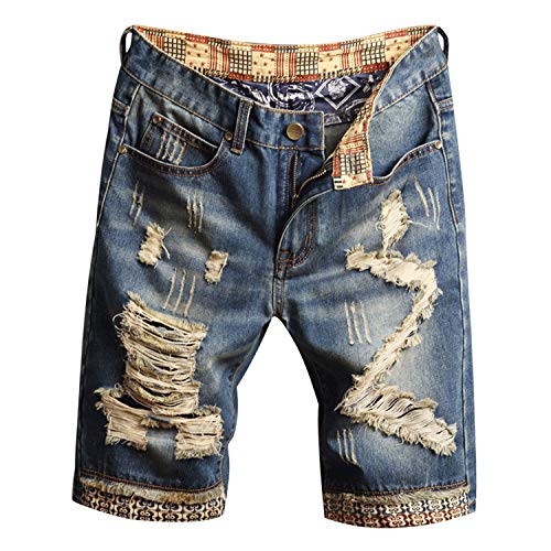 semen Jeans Shorts Herren Kurze Jeanshose Destroyed Denim Shorts Bermuda Kurze Herren Jeans Modell 780 W37 (Richten nach Tabelle) von semen