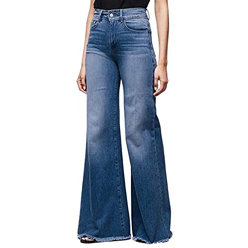 semen Jeanshosen für Damen Retro High Waist Bootcut Jeans Lange Hose Übergröße Weite Schlaghosen Denim Hose M von semen