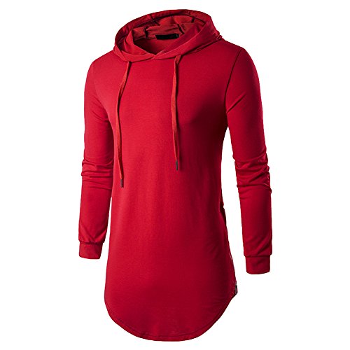 semen Kapuzenpullover Herren Longshirt Slim Fit Pullover Hip Hop Langarmshirt mit Kapuze Lange Sweatshirts Hoodies Shirts Oversize Freizeit Sweatshirt mit Kapuze von semen