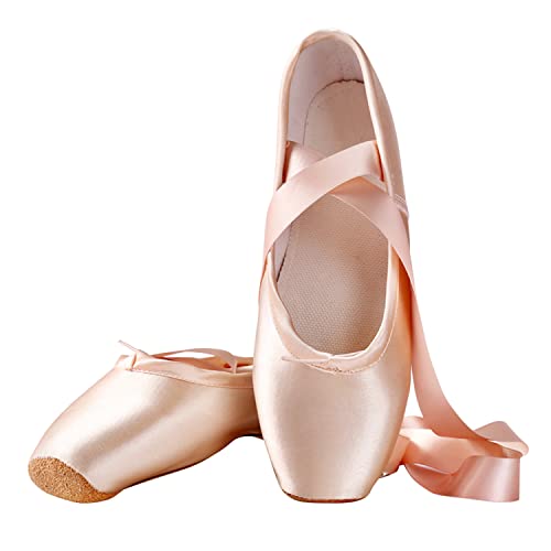 semen Professionelle Ballett Spitzenschuhe für Damen Kinder Schnür Ballett Schuhe Tanzschuhe aus Satin mit Band Ballettschläppchen von semen