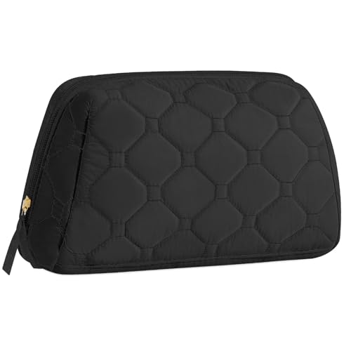 Senbowe senbowe Make-up-Tasche, Reise-Kosmetiktasche, Puffy gepolsterte Make-up-Tasche für Damen, Make-up-Organizer, weit geöffnete Tasche, Geldbörse, Reiseutensilien, Toilettenartikel-Zubehör, Brushe Senbowe senbowe Make-up-Tasche, Reise-Kosmetiktasche, Puffy gepolsterte Make-up-Tasche für Damen, Make-up-Organizer, weit geöffnete Tasche, Geldbörse, Reiseutensilien, Toilettenartikel-Zubehör, Brushe von senbowe