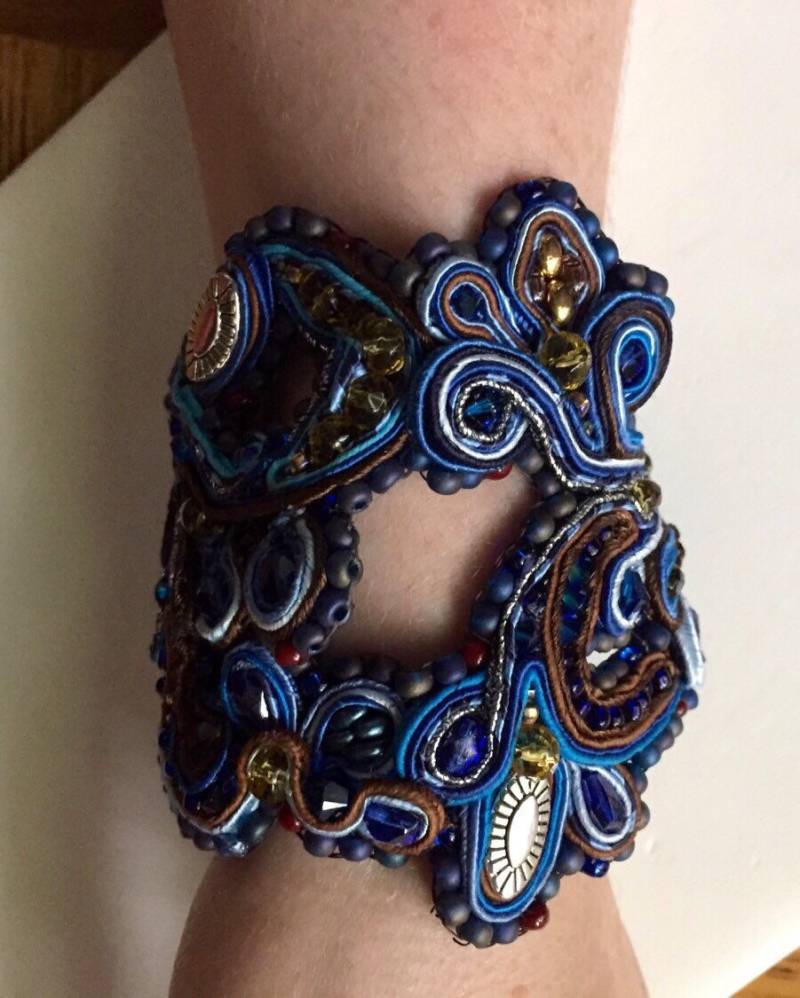 Blau & Braun Soutache Soft Cuff Armband-002 Blau & Braun Soutache Soft Cuff Armband-002 von seniorfirefighter