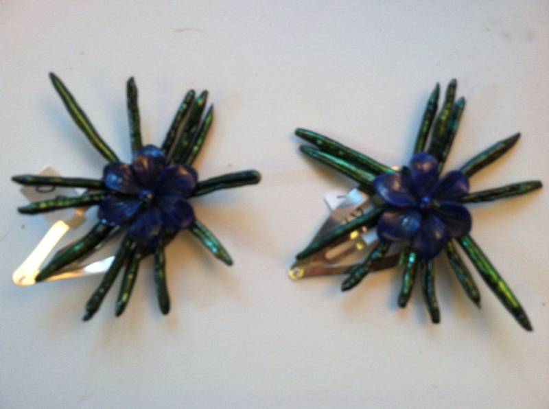 Sticks & Stone Haarclip-Set - Perlen Und Echte Lapis Gesteinigte Blumen-Hair002 Sticks & Stone Haarclip-Set - Perlen Und Echte Lapis Gesteinigte Blumen-Hair002 von seniorfirefighter