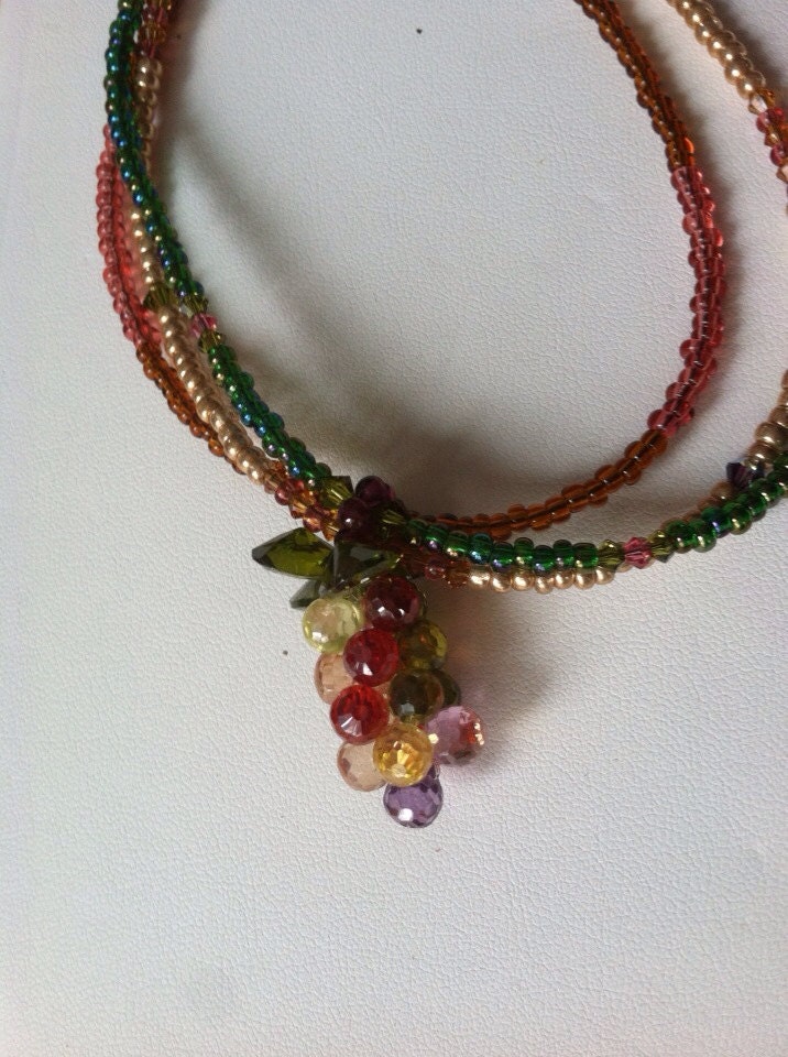 Swarovski in Merlot Bis Chardonnay Woven Crystal Grape Halskette-Neck085 Swarovski in Merlot Bis Chardonnay Woven Crystal Grape Halskette-Neck085 von seniorfirefighter