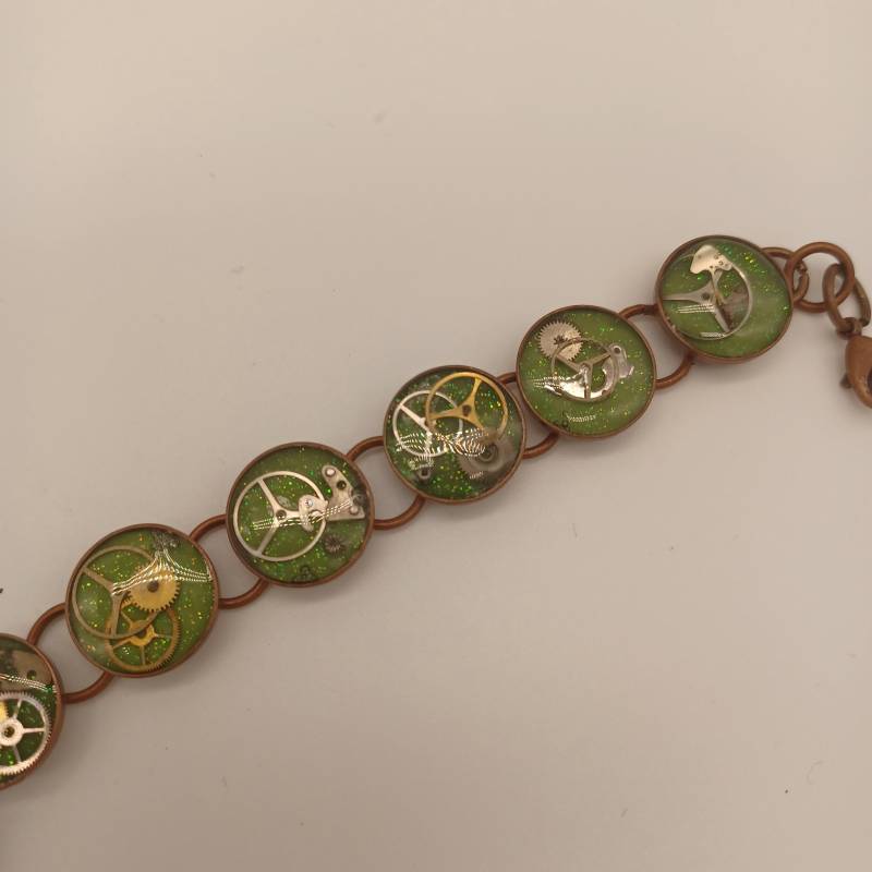steampunk Armband in Grün Und Kupfer - Armreif-Brac017 steampunk Armband in Grün Und Kupfer - Armreif-Brac017 von seniorfirefighter