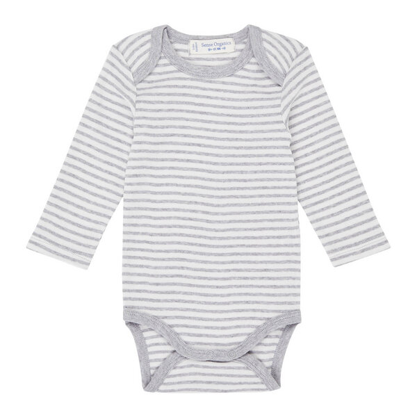 sense-organics Baby- Body Langarm *Yvon* grey- stripes I GOTS & Bio I Sense Organics von sense-organics