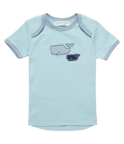 sense-organics Baby T-Shirt hellblau u. lachs Bio Baumwolle von sense-organics