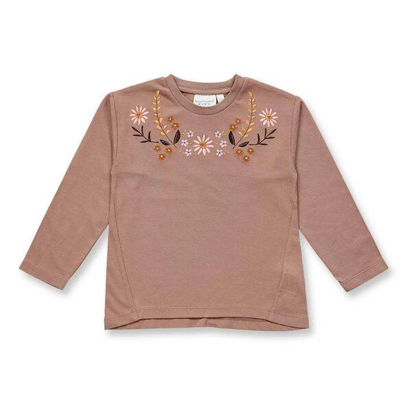 sense-organics Mädchen Langarmshirt mit Blumenstickerei, Modell KLARA von Sense Organics von sense-organics