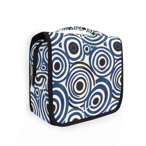 senya Kulturbeutel zum Aufhängen, Weiß und Blau, Kreis, Make-up-Tasche, Kosmetik-Organizer für Männer und Frauen, Weißer und blauer Kreis, Einheitsgröße senya Kulturbeutel zum Aufhängen, Weiß und Blau, Kreis, Make-up-Tasche, Kosmetik-Organizer für Männer und Frauen, Weißer und blauer Kreis, Einheitsgröße von senya
