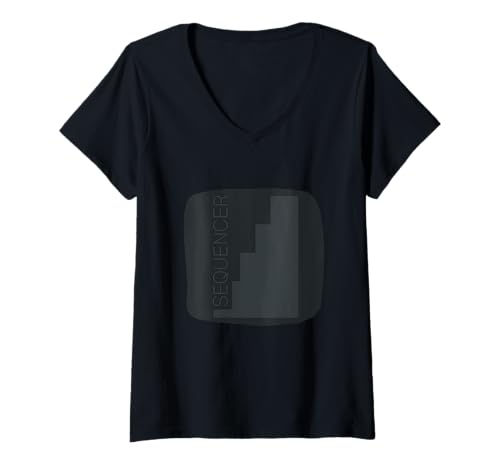 Damen Sequenzer Schritte Minimale Grafik T-Shirt mit V-Ausschnitt von sequencer art minimal steps synth pattern minimal