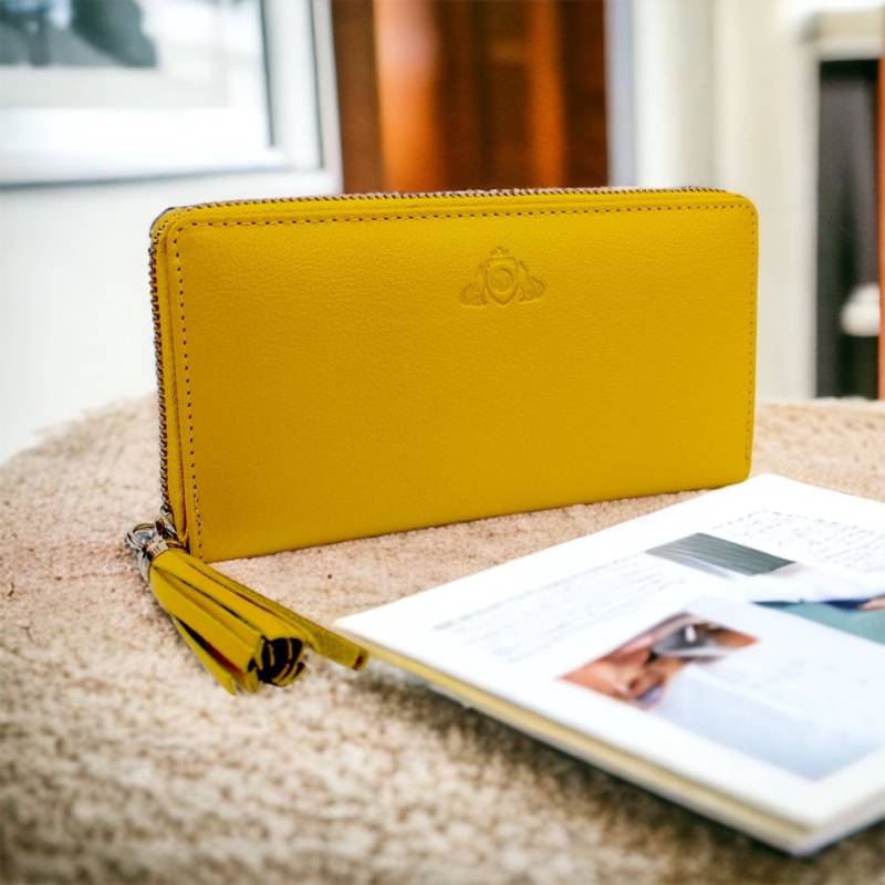 Leder Damen, Brieftasche, Benutzerdefinierte Ledergeldbörse, Full-Grain-Hand Gemacht Damen Portemonnaie, Geldbörse, Geschenke Wjen-Bs01-Ylw von serenlicom