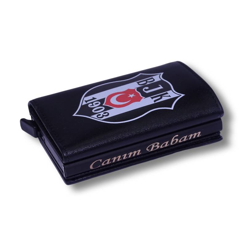 Besiktas Wallet Echt Leder Geldbörse Mit Kartenauswurf-Mechanismus von seshoponline