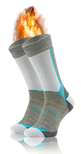 sesto senso 1 Paar Wandersocken Wolle Trekkingsocken Wintersocken mit Silber 42-44 TW1 von sesto senso