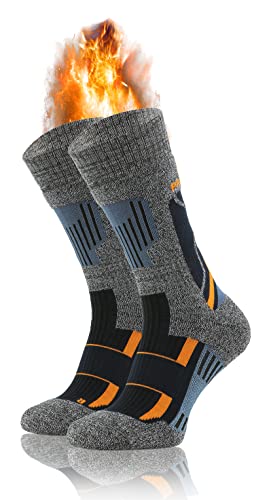 sesto senso 1 Paar Wandersocken Wolle Trekkingsocken Wintersocken mit Silber 42-44 TW4 von sesto senso