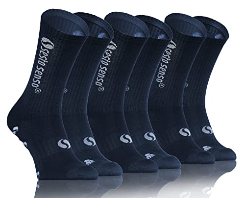 sesto senso 3 Paar Sportsocken Dunkelblau Herren Damen Bunte Wadensocken Baumwolle 35-38 Dark Blue von sesto senso