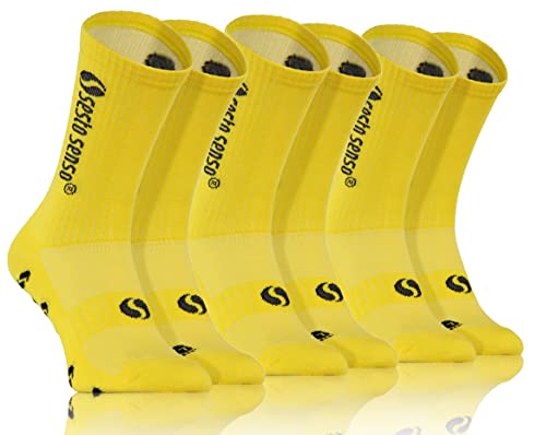 sesto senso 3 Paar Sportsocken Gelb Herren Damen Bunte Wadensocken Baumwolle 35-38 Yellow von sesto senso