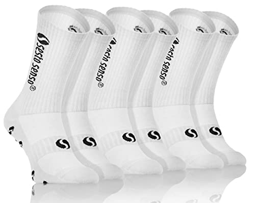 sesto senso 3 Paar Sportsocken Weiss Herren Damen Bunte Wadensocken Baumwolle 47-50 White von sesto senso