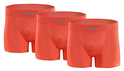 sesto senso 3er-Pack Enge Herren-Boxershorts Retro-Bunte Basic-Herrenunterwäsche Unterwäsche L/XL Hellrot von sesto senso