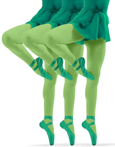 sesto senso 3er Pack Strumpfhose Mädchen 40 Den Kinderstrumpfhosen Blickdichte Mikrofaser Bunt Girl 152 158 Green Hellgrün von sesto senso