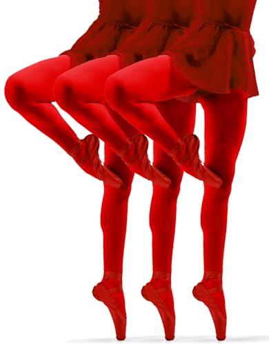 sesto senso 3er Pack Strumpfhose Mädchen Rot 40 Den Kinderstrumpfhosen Blickdichte Mikrofaser Bunt Girl 152 158 Rot Red von sesto senso