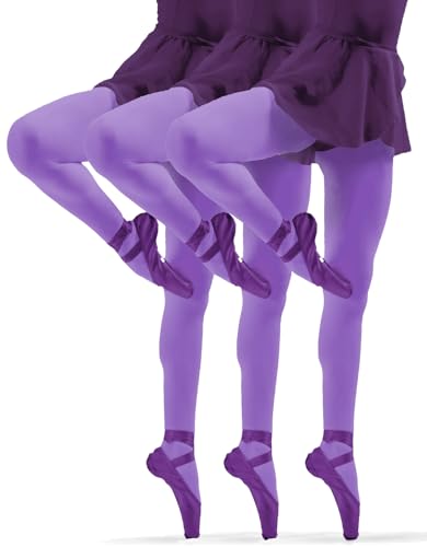 sesto senso 3er Pack Strumpfhose Mädchen Violett 40 Den Kinderstrumpfhosen Blickdichte Mikrofaser Bunt Girl 140 146 Milka von sesto senso