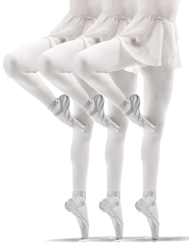 sesto senso 3er Pack Strumpfhose Mädchen Weiß 40 Den Kinderstrumpfhosen Blickdichte Mikrofaser Bunt Girl 116 122 White Weiss von sesto senso