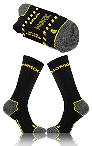 sesto senso Arbeitssocken 6/12 Paar Baumwolle Hohe Robuste Socken Verstärkte Ferse und Spitze 12 Pack 47-50 von sesto senso