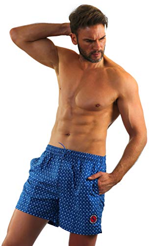 sesto senso Badeshorts Herren Schwimshorts Badehose Innenfutter Beachshorts Schwimmhose M Jesolo Blau von sesto senso