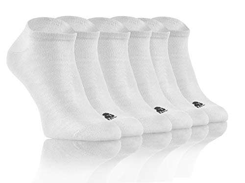 sesto senso Bambus Socken Knöchelsocken Sneaker Damen Herren 3 Pack Paar 38-40 Weiß von sesto senso
