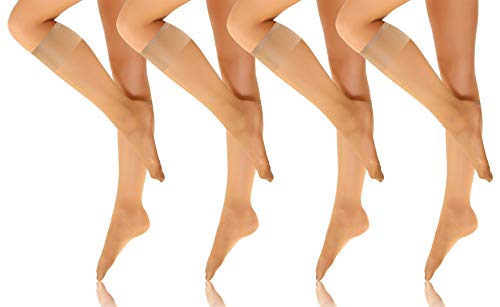 sesto senso Damen Kniestrümpfe Dünn 15 den 4 Paar Halb Matt Transparent Vision 2x2pack von sesto senso