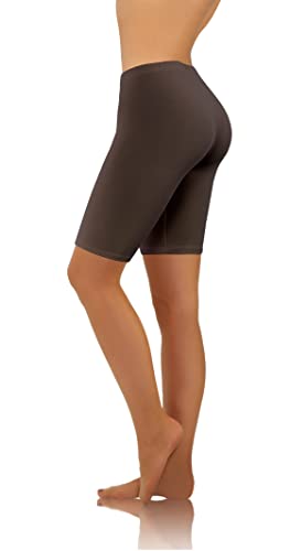 sesto senso Damen Kurze Leggings Braun Baumwolle Mädchen Fahrradhose Sportshorts Bunte L Brown von sesto senso