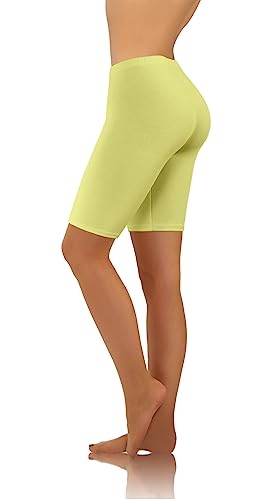 sesto senso Damen Kurze Leggings Gelb Baumwolle Mädchen Fahrradhose Sportshorts Bunte M Yellow von sesto senso