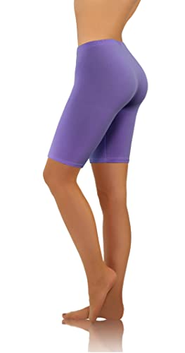 sesto senso Damen Kurze Leggings Lila Baumwolle Mädchen Fahrradhose Sportshorts Bunte S Purple von sesto senso