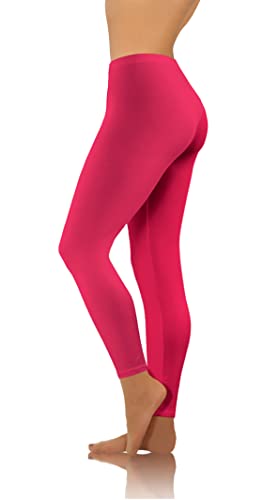 sesto senso Damen Leggings Corallenfarbe Lang Baumwolle Mädchen Fitnesshose Sporthose Bunte Yoga 4XL Coral von sesto senso