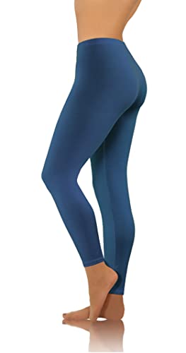 sesto senso Damen Leggings Denim Lang Baumwolle Mädchen Fitnesshose Sporthose Bunte Yoga L Jeans von sesto senso